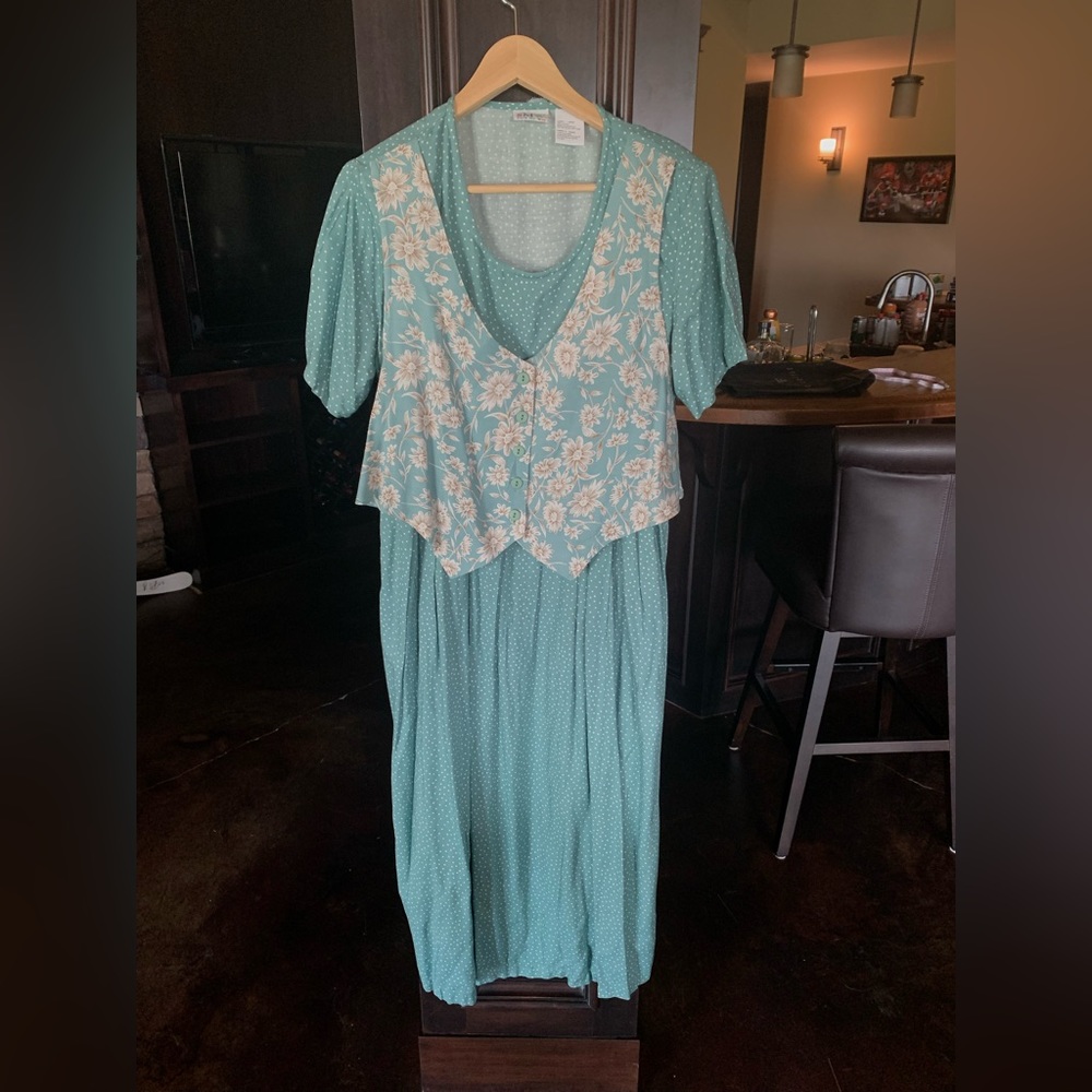 Beautiful vintage dress with built on vest